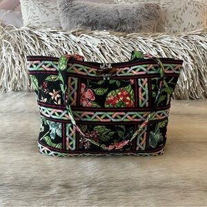 VERA BRADLEY Botanica 2007 Small Tic Tac Tote Toggle Closure Shoulder Bag Y2K